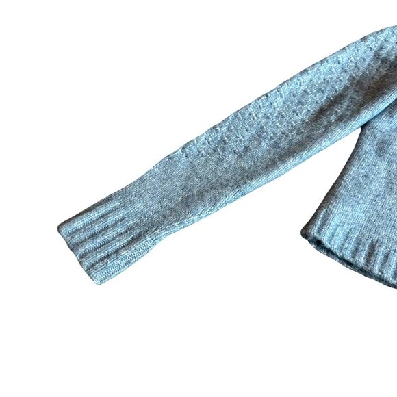 Flag & Anthem Blue Cardigan Sweater Button-Down Cable Knit Wool Blend Size Small - Picture 5 of 10